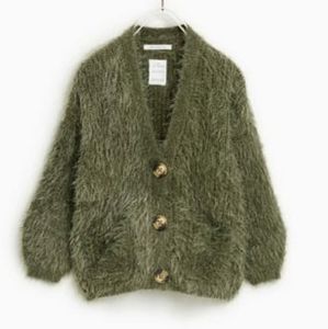 Zara Knit Khaki Green Cozy Sweater